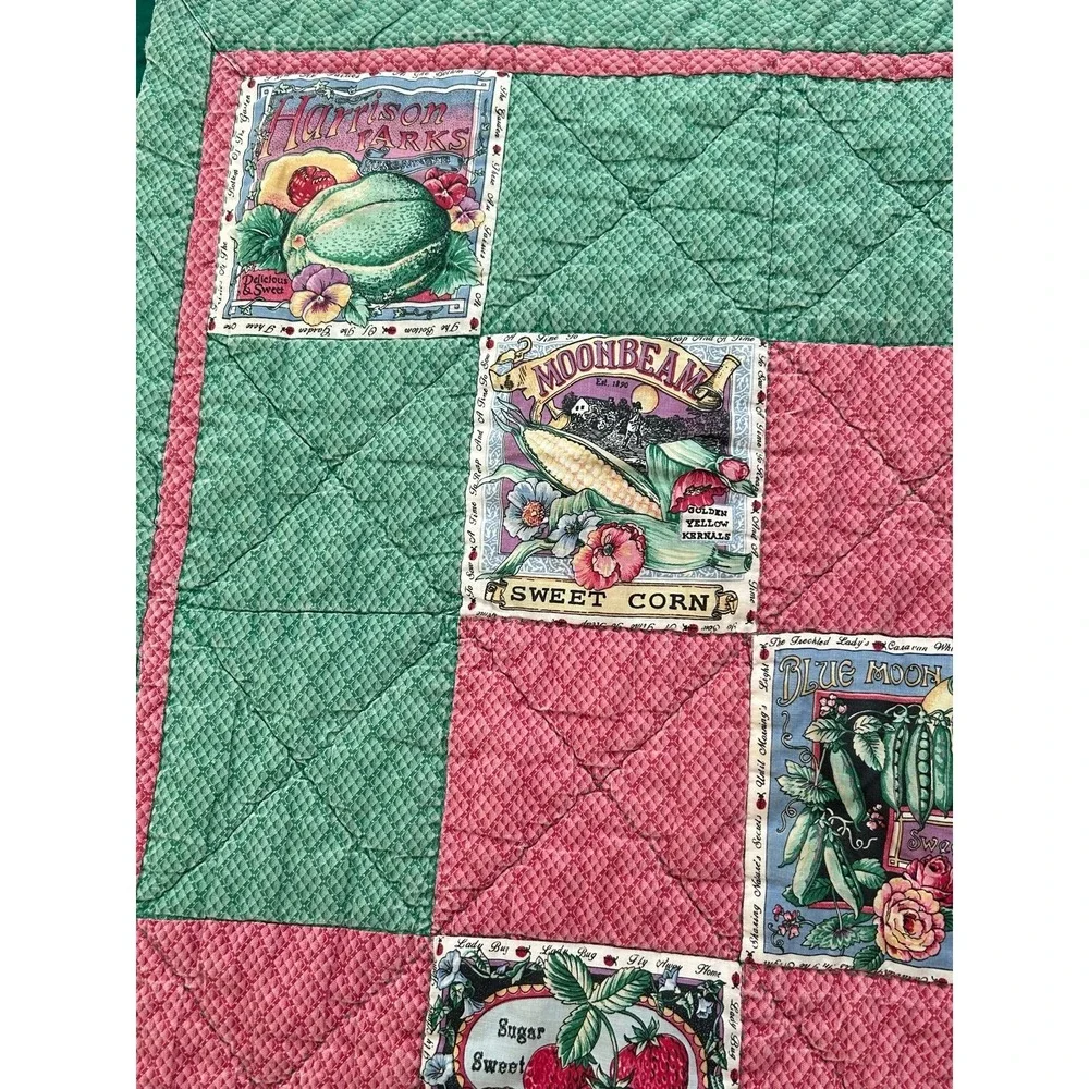 Vintage Reversible Cottagecore Floral Patchwork Quilt Throw Blanket 33.5x45